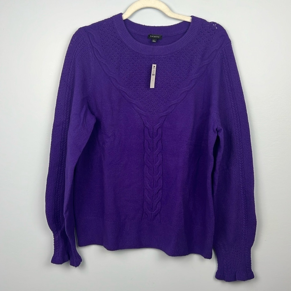 Talbots NWT large purple pullover crewneck sweater